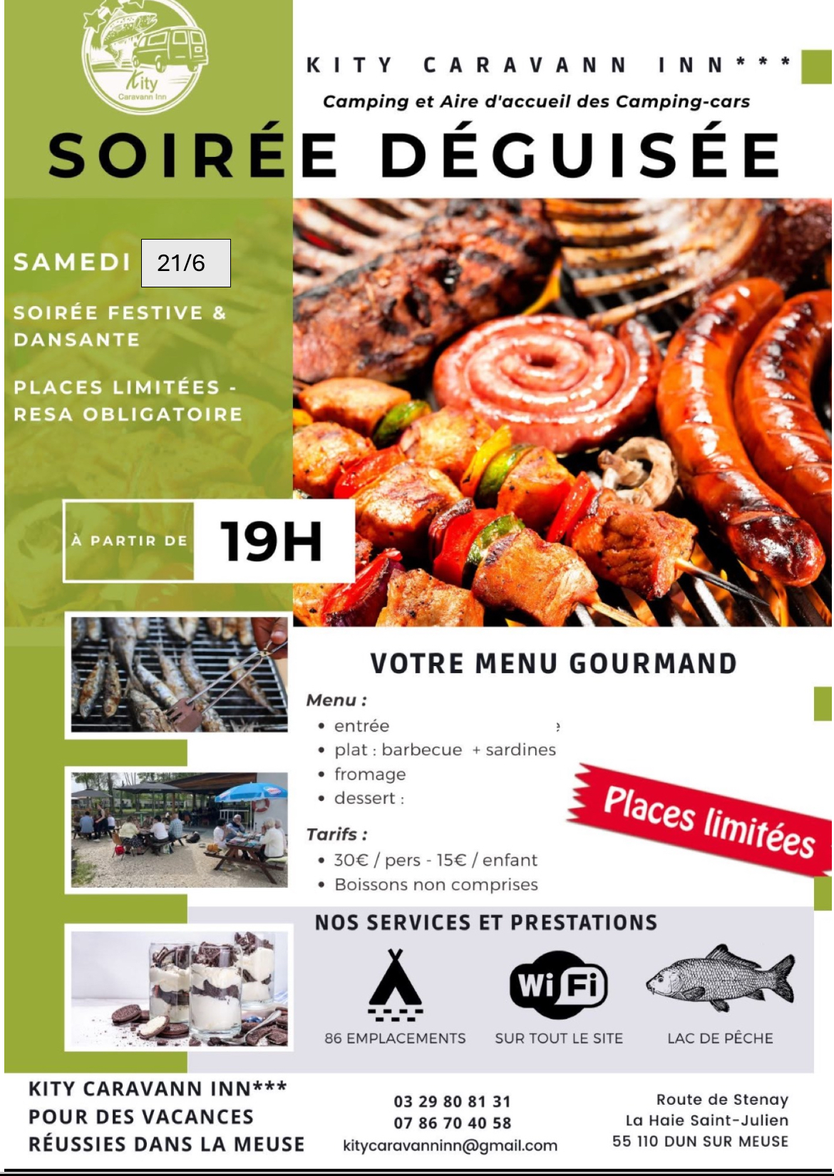 Entre + plats + fromage + dessert